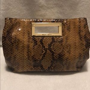Michael Kors python embossed clutch